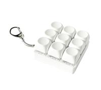 JWQFBC Jouet Anti-stress à 9 Boutons, Porte-clés, Mécanique avec Cordon, 2,3 X 2,3 X 1,2 Pouces, Polyvalent, Blanc