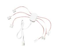 JWQFBC Kit de Câblage pour éclairage Miniature (éclairage Public, Accessoires de Modélisme Ferroviaire, Maison de Poupée) avec Alimentation USB 5 V et Distri, 6 Ports