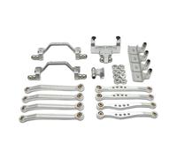 JWQFBC Kit de Mise à Niveau pour Voiture RC 1/16 : Ensemble de Biellettes de Direction et de Supports D'amortisseurs avant et Arrière, argent