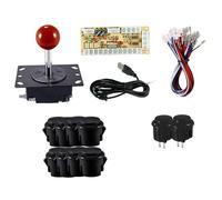 JWQFBC Kit de Remplacement pour Manette de Jeu D'arcade 1 Joueur, Pièces de Rechange Faciles à Installer, avec Boutons 24# et 30#, Noir