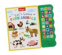 JWQFBC Livre Sonore Interactif Anglais Apprentissage Album Audio Éducatif Jouet Développement Langage Adapté Garçons Filles, Animaux de La Ferme