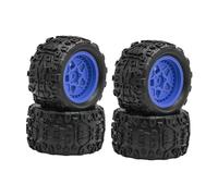 JWQFBC Lot de 4 Pneus de Voiture RC, Jantes, Moyeux, Accessoires de Remplacement En Caoutchouc PP, Adaptés Au Modèle de Jouet 1/18 Arrma Typhon Grani, Bleu