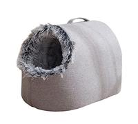 JWQFBC Maison Chat Coussin Panier Chien Lit Lavable Confortable avec Intérieur Moelleux et Base Antidérapante Apporte Chaleur et Douceur Adapté Chats Petits, Gris Clair