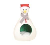 JWQFBC Maison de Noël pour Chat Lit Douillet Tente Abri Chat Grotte Autonome Matériaux en Polyester et Éponge Fonction Autochauffante Adaptée Aux Chats et Ch, M