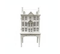 JWQFBC Maison de Poupée Miniature Meuble Vitrine Armoire Décorative à Doubles Détails Raffinés Solution de Rangement pour Accessoires Adaptée pour Collectionneur Étude Exposition, Blanc