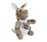 JWQFBC Marionnette à Main en Forme de Mère Animale avec Bouche Mobile, Jouet Amusant pour Enfants et Adultes Qui Racontent, Nœud Papillon Bleu