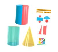 JWQFBC Matériel Pédagogique de Mathématiques : Cylindres et Cônes - Kit D’apprentissage pour La 6e (8 En 1 pour La Classe) - Reconnaissance Des Formes - Modè
