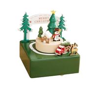 JWQFBC Mini Boîte à Musique Décorative En Bois Gravé, Ornée D'un Mécanisme Musical. Idéale Comme Cadeau Ou Objet de Collection pour Noël, Un Anniversaire, Vert