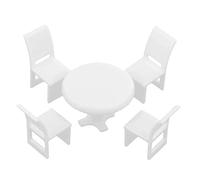 JWQFBC Mobilier de Maison de Poupée : 5 Tables et Chaises, Table Ronde 1:50