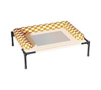 JWQFBC Panier pour Chien en Tissu Mesh Respirant, Lavable, avec Structure en Acier Renforcé, Coussin et Pieds Robustes. Montage Facile. Convient à Un Usage Q, U Shape Large