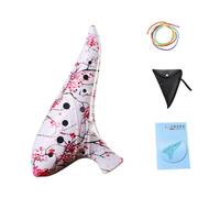 JWQFBC Piccolo Alto-do 12 Trous avec étui de Rangement, Professionnel, Compact et élégant, Portable, avec Livre de Musique pour Adultes et, Fleur Rouge