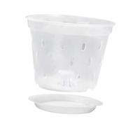 JWQFBC Pot à Orchidées, Jardinière à Orchidées, Crée de Meilleures Conditions, Pot de Fleurs, Pots de Fleurs en PP pour Plantes D'intérieur et D', 5 Pouces avec Soucoupe