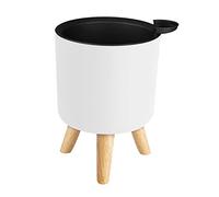 JWQFBC Pots de Fleurs Ronds Support de Jardinière D'Intérieur Pied Triangulaire en Bois Plastique Moderne Ornement Stable Drainage Adapté Maison Salon Balcon, Blanc M