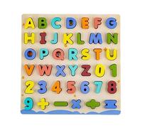 JWQFBC Puzzle Alphabet et Chiffres, Tableau D'apprentissage, Jouet éducatif pour Enfants D'âge Préscolaire, Outil Pédagogique pour Garçons et Filles