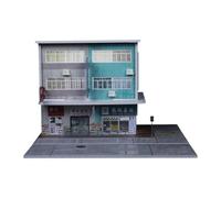 JWQFBC Scène de Rue Miniature de Hong à L'échelle 1/64 avec éclairage et Parking Extérieur, Bâtiment de Diorama de Collection, Style B