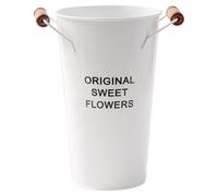 JWQFBC Seau à Glace Pot de Fleur Conteneur de Plantes Récipient pour Glace Support Alimentaire Métal Artisanat Unique Adapté pour Bureau Salon Chambre, Blanc