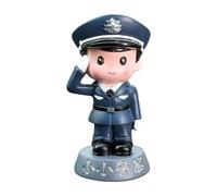 JWQFBC Statue de Police, Décoration de Gâteau, Ornement Mignon, Petit Personnage, Sculpture pour Salon, Allée, Comptoir, Statue de Garçon