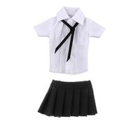 JWQFBC Tenue Miniature pour Figurine Féminine 1/12, avec Jupe Courte et Cravate, pour Figurines 6 Pouces, Chemise Blanche