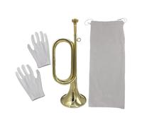 JWQFBC Trompette avec Embouchure pour Bugle Fanfare Mini Instrument Soufflant Cuivre Jaune Jouet Musical Découverte Adaptée Débutant Orchestre, Style A
