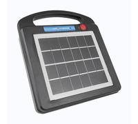 JWS Clôture électrique solaire 12 V, 2,2 km, noir, cuivre, 1 étrange, compatible avec systèmes de clôture, panneaux solaires, prises de courant