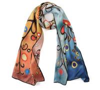 JWSilk Longue écharpe en soie Charmeuse - Impression artistique classique, Arbre de vie par Gustav Klimt, 63" x 17"