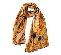 JWSilk Longue écharpe en soie Charmeuse - Impression artistique classique, Portrait par Klimt, 63" x 17"