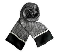JWSilk Longue écharpe en soie charmeuse pour homme, noir/blanc, 63"x10"