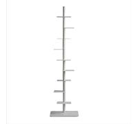 JWSYBD Bibliothèque en métal de 9 étages, étagère de Rangement en Fer, Tour à Livres Verticale, bibliothèque Ouverte rotative à 360 degrés du Sol au Plafond, adaptée au Salon et au Bureau (Blanc)