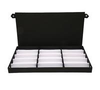 Jwthee 15 grilles Boîtier de l'organisateur de lunettes de soleil, porte-traits de lunettes de soleil Boîte de rangement pour femmes, Organisateur de stockage de lunettes de bijoux pour