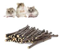 Jwthee 200 g de bâtonnets de Pommes à mâcher pour Lapin, friandises en Bois molaire pour Petits Animaux, Herbe Naturelle de fléole des prés, bâtonnets de Pommes, Herbe en Bois, bâtonnets