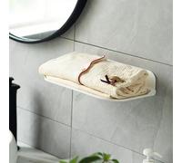 Jwthee 2pcs étagères de Salle de Bain étagère Pliable Murale, Espace de Salle de Bain étagère Flottante étagère Pliante pour vêtements Serviette de Toilette (Petit Blanc)