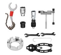 Jwthee 9 PCS Bike Repair Tool Kit Set Portable, Bicycle Tool Kit Complete Cassette Remover Wrench Crank Puller Extractor Bottom Bracket Freewheel Remover Chain Breaker Pliers Set