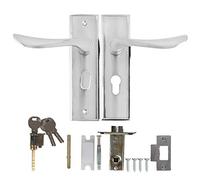 Jwthee Aluminium Alloy Interior Security Door Lock, Bathroom Door Handle Door Handle with Lock for Bathroom and Bedroom