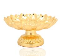 Jwthee Bol à fruits sur pieds, plateaux de service bouddhistes de 6 pouces, assiette de fruits dorée, assiette décorative, support de pièce maîtresse, bol pour la décoration de la maison