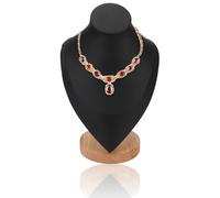 Jwthee Buste de présentation de bijoux pour vendeurs, présentoir de bijoux en bois, chaîne de collier, présentoir de buste de bijoux, support d'affichage de collier de mannequin 3D pour (Black)