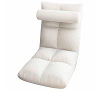 Jwthee Chaise de Sol réglable avec Support Dorsal, canapé de Jeu Pliable et rembourré, lit-lit, Chaise de Jeu inclinable, Chaise de méditation pour Lecture de méditation (Blanche)