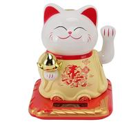 Jwthee Chat Porte-Bonheur agitant Le Bras, Chat de Fortune Solaire, Bonne Chance, Richesse, accueillant des Chats Mignons, Chat Porte-Bonheur Feng Shui, Chat Chinois Porte-Bonheur pour (Jaune)
