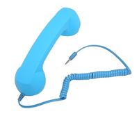 Jwthee Combiné téléphonique Filaire rétro, récepteur de téléphone Portable à Prise 3,5 mm avec Boutons de réponse, combiné résistant aux radiations pour Smartphone et Ordinateur (Bleu Ciel)