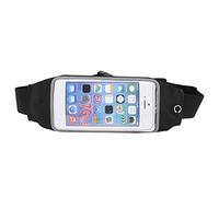 Jwthee Courroie de Course, tâchage à l'épreuve de l'eau Touche Le téléphone à écran Exercice de Ceinture réglable Mince pour la randonnée en Cours d'entraînement de Cyclisme (Noir)