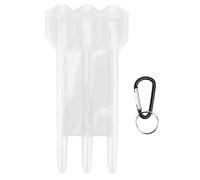 Jwthee Dart Case, Universal Portable Dart Box 3 Sleeve Storaging Dart Carrying Case with Aluminium Alloy Hang Buckle (Transparent White)