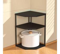 Jwthee Étagère de l'organisateur de l'armoire, étagère d'angle pour comptoir de Cuisine, économisage d'espace Organisateur de Cabinet de Carbone Stable en Acier de Carbon (3 Couches Noir)