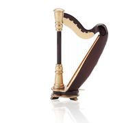 Jwthee Harpe Miniature, Mini Harpe en Bois, Ornement de Noël, modèle en Bois avec boîte délicate, Instruments de Musique, décorations pour la Maison