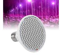 Jwthee Lampe LED pour plantes 24 W à spectre complet, lampe de croissance similaire à la lumière du soleil avec 200 LED pour plantes de serre de jardin (85~265 V, E27)