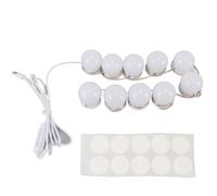 Jwthee Lampes de courtoisie LED pour miroir, lumières de miroir de courtoisie LED avec 10 ampoules à intensité variable, lampe de maquillage pour bureau de maquillage, salle de bain,