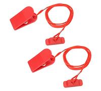 Jwthee Lot de 2 clés de sécurité universelles pour Tapis de Course, Aimant rectangulaire pour Tapis de Course, Clip de sécurité magnétique pour la Plupart des Tapis de Course (Rouge)