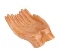 Jwthee Mains sculptées offrant un bol, support en cristal pour pierres, support de collection de roches décoratives, plateau de rangement en bois pour étagère d'entrée, 7,09 x 5,11 x