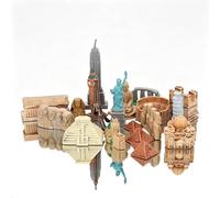 Jwthee Mini World Building, 17 PCS Kit de Figurines Kits de Décorations du Monde Statue de la Liberté Tour Eiffel Présenter des Figurines d'Architecture Célèbres