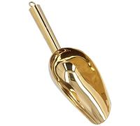 Jwthee Pelle à glace en acier inoxydable, petite pelle à grains en métal pour nourriture, seau à glace, congélateur, cuillère en forme de U pour maison, hôtel, restaurant (doré)