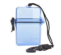Jwthee Petite récipient de boîte imperméable, étui à Cigarette étanche avec Crochet, boîte étanche Transparente en Plastique pour Kayak de Surf canoë (Bleu Transparent)