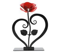 Jwthee Rose en Fer forgé fabriqué à la Main, Rose éternelle éternelle en Fer forgé Roses Artisanale en fers forgés Roses Rouge, Ornement de Figurine de rosess multifonctionnelle